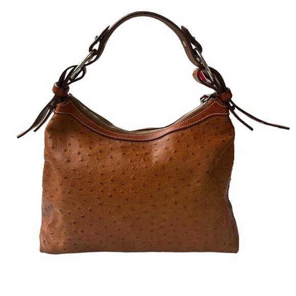 Vintage Dooney & Bourke Ostrich Hobo Bag Purse - Picture 2 of 16